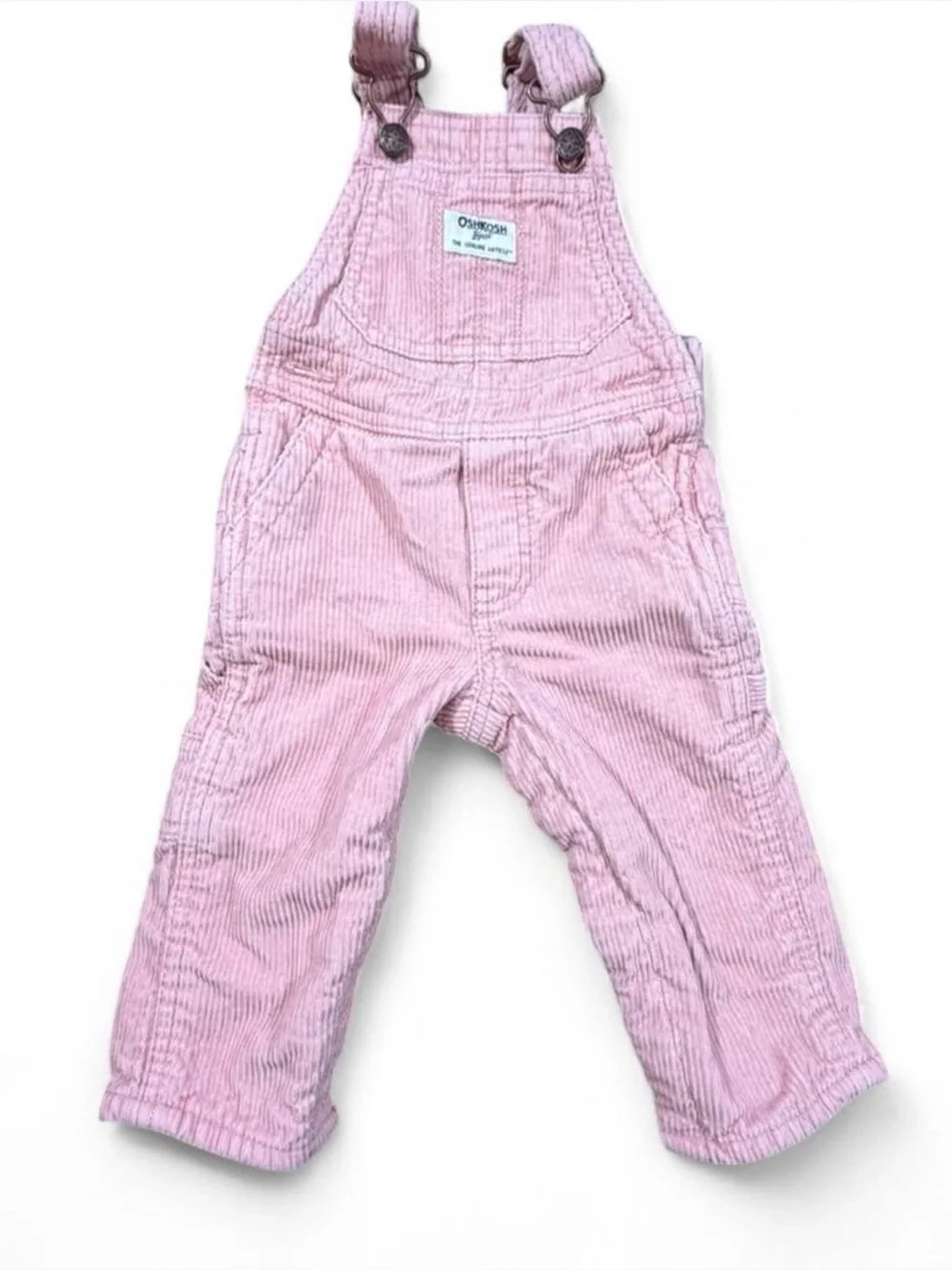 OshKosh B’gosh Pink Corduroy Overalls 12M Baby Girl Vestbak